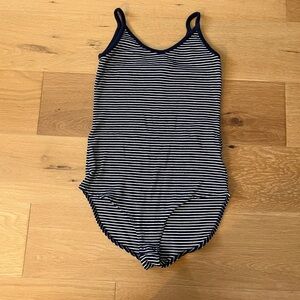 GAP ribbed body suit v neck v back navy white stripe small spaghetti strap tank